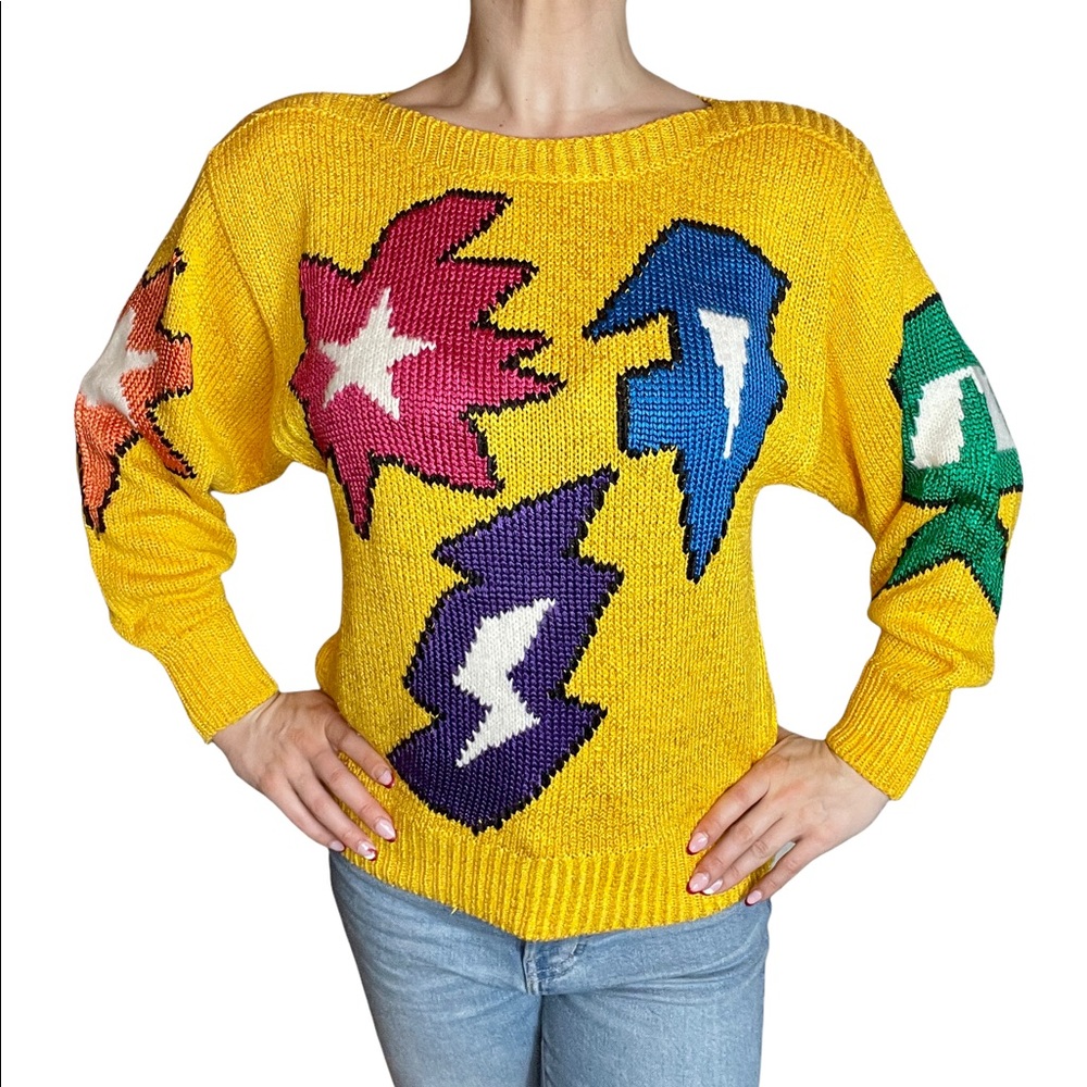 Alexandria Vintage Sweater with funky and colorful pattern